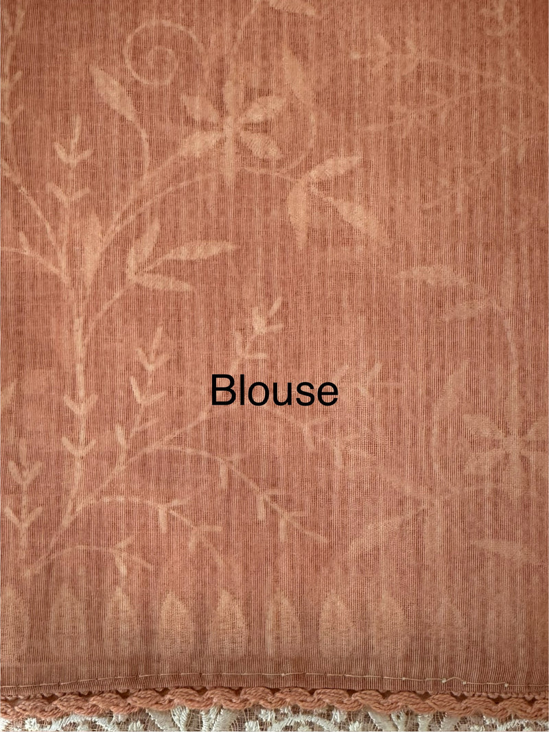 Netkota saree with chikankari embriodery work saree  MS11979 Peach