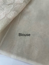 Viscose organza saree with thread work - MSH925 PastelMauve