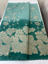 Double shade Semi organza saree with appliqué work - MSH949
