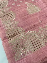 Cutwork blended tussar saree SNFNICY Pink