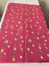 Kota Supernet embriodery saree SHSNYNM- Pink