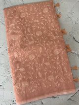 Moonga checks saree with embroidery MSH219