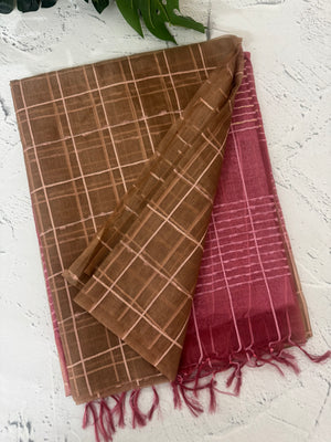 Semi Organza saree with checks - MSD634 (8)