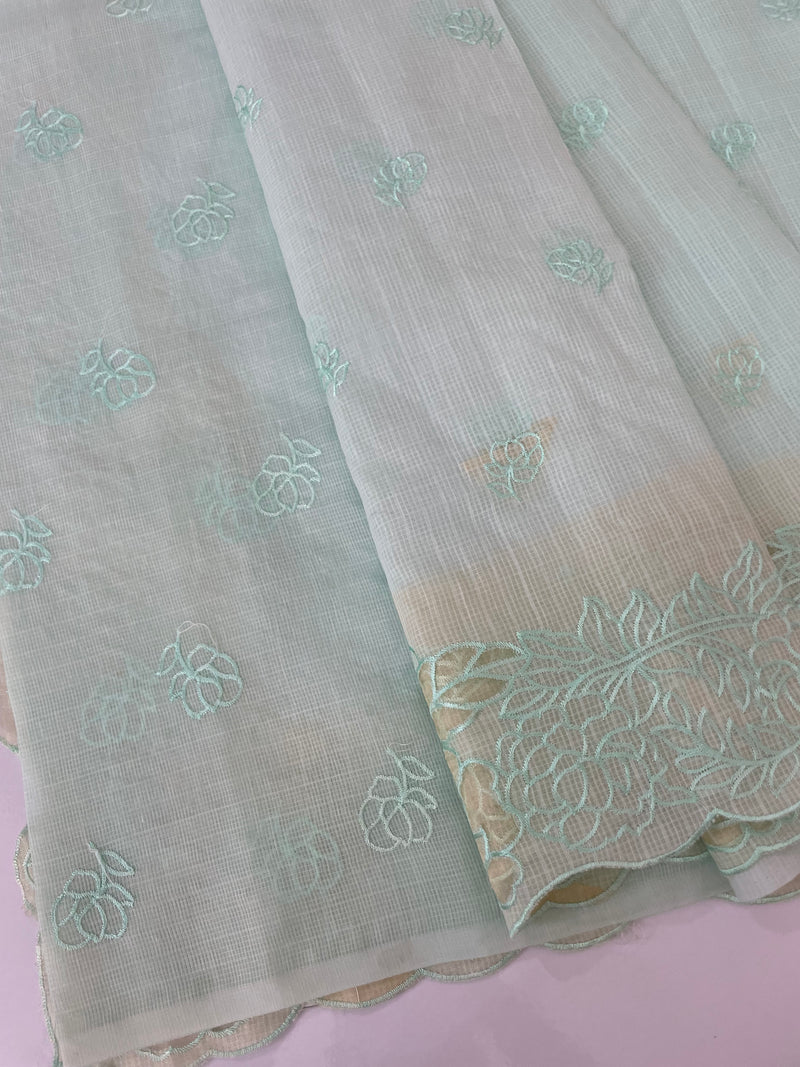 Soft kota silk saree with applique work MS85432