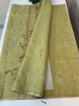Kota Tissue Silk applique work saree MS49811 - PastelOlive