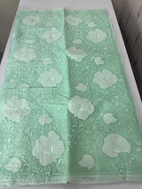 Semi organza saree with applqiue work - MSH256 AquaBlue