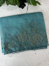 Soft organza saree with applique work - MCW543 Blue