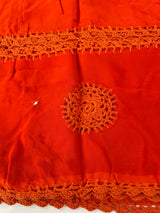 Chiffon georgette saree with corchet work - MS7633 DarkOrange
