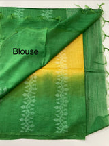 Bhagalpuri Semi tussar saree with contrast pallu and blouse MS899