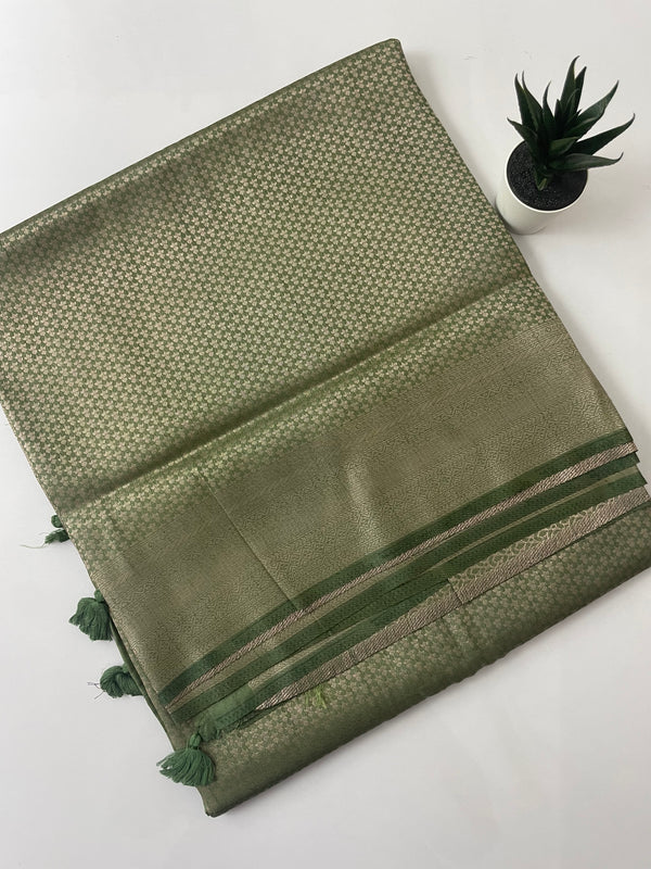 Banarasi soft silk saree MKSS131- MehendiGreen