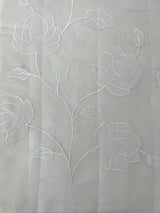 Moonga checks applique work saree- MSH7877 Offwhite