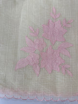 Kota Moonga checks Applique work saree  MSH273 - Cream to Pink