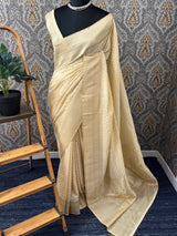 Banarasi Soft chiffon mix saree with buttas MS8145- Cream