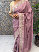 Cutwork blended tussar saree MTS6781 DustyMauve