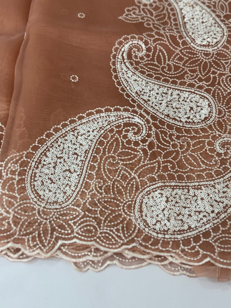Viscose Organza saree with embriodery-MS14414