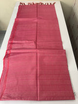 Brocade Bhagalpuri Semi tussar saree with silver zari weaving MS8789 - PeachyPink