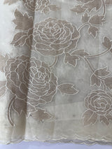 Premium Organza saree with tissue appliqué work - MMG311 - Offwhite