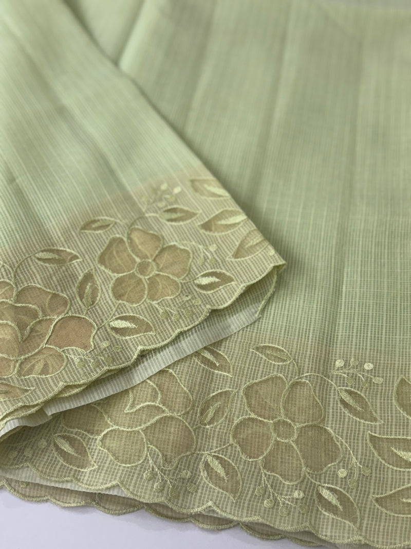 Soft kota silk saree with applique work MS85432