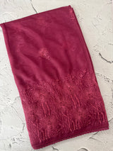 Glass tissue organza saree with embroidery MSF121 (3) DarkPink