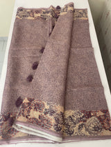 Tissue linen saree with digital prints and knot embroidery MLS3901