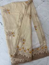 Soft crepe tussar silk saree with embroidery and cutwork MSH207