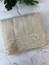 Soft Kota tissue silk saree with applique work MSH163  Ivory