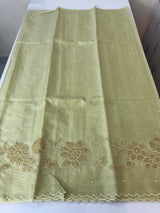 Soft tissue kota checks saree with applique work - MSH5407 LimeGreen