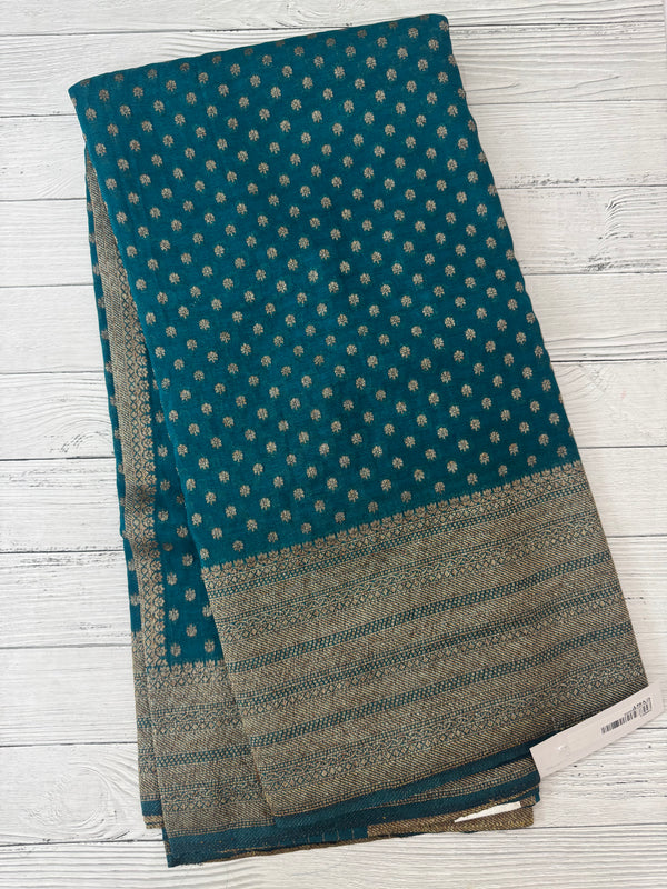 Semi banarasi Khaddi Georgette saree - MS1476 TealBlue