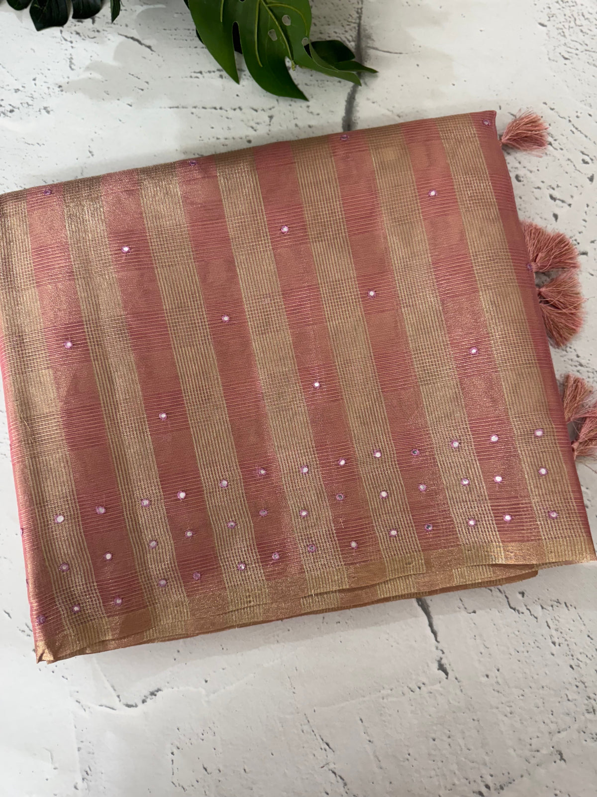Tissue silk saree with foil work MSH214