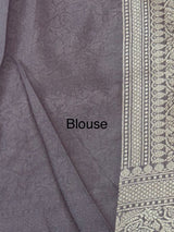 Banarasi semi katan saree in silver zari SHSNRIC