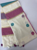 Semi chanderi saree with multi color polka dots- MSF334