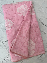 Soft Kota Chanderi saree with applique work MSH223 - Pink