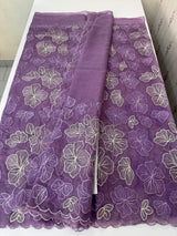 Soft Organza saree with silver zari & thread work - MSH910 Purple