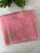 Viscose organza saree with thread work - MSH925 Pink