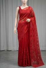 Netkota saree with applique work MS81788 - Red