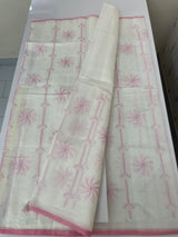 Soft Netkota saree with cross stitch embroidery MSH210