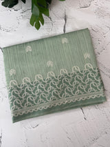 Jute tussar silk saree with embroidery MS40414