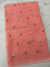 Kota checks saree with embroidery MS7680 Peach