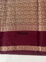 Semi silk saree with checks zari weaving  MS81543 : Green to Wine