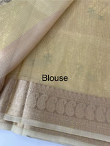 Tissue Silk embriodery saree MS49892 DustyYellow