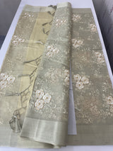 Tissue silk saree with embroidery MSH240