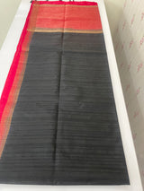 Soft silk sarees with contrast pallu & blouse MJL890Black andpink