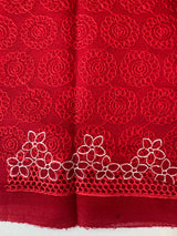 Phulkari Kota embroidery cutwork saree - MCBV89 DARKRED