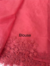 Soft Organza saree with embroidery borders - MSH5777 CrimsonPink