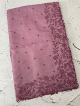 Blended Satin finish Tussar silk saree with applique work- MS8178