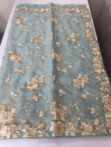 Tissue Organza saree with thread work  MS14931 PastelBlue