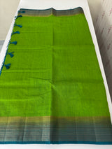 Jute silk sarees with contrast pallu & blouse MJL396