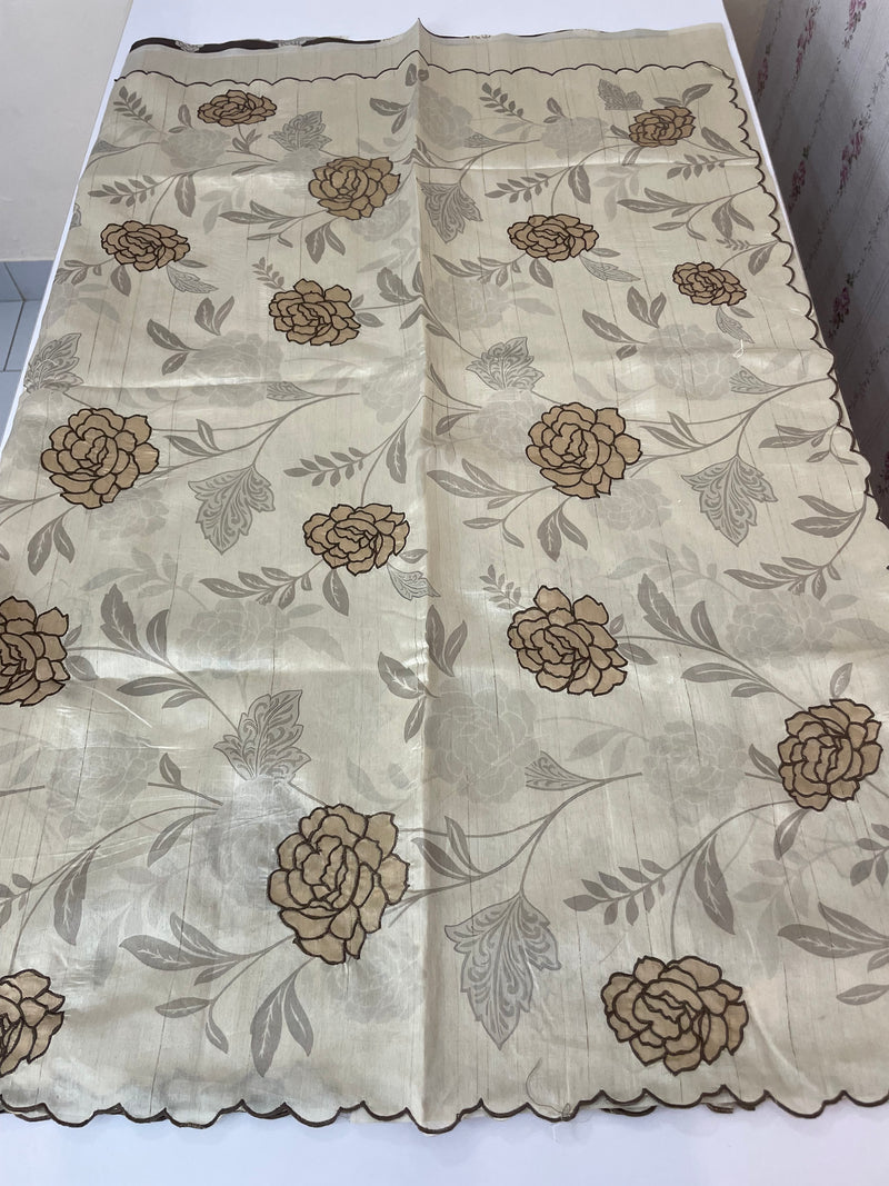 Semi tussar appliqué work saree MTS6589