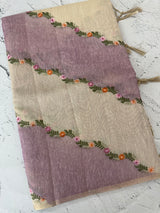 Soft Jute tissue saree with embroidery MJT671