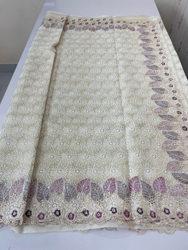 Cutwork Phulkari NetKota embroidery saree - MSH987